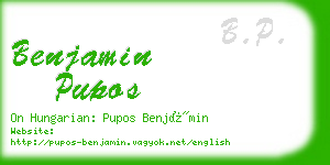 benjamin pupos business card